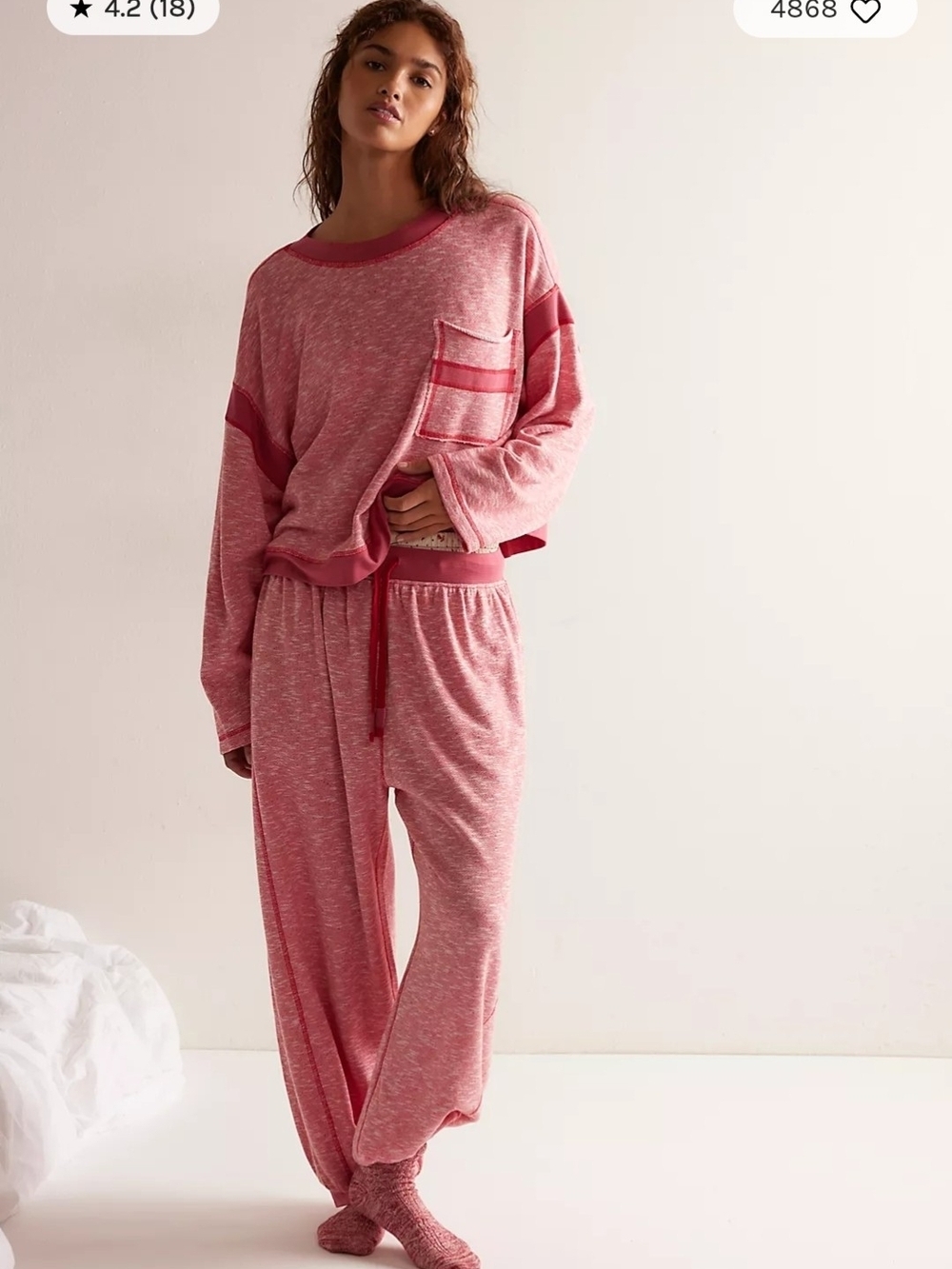 Free People Intimately Everything I Want Slouchy Relaxed Crew Neck Sweatshirt